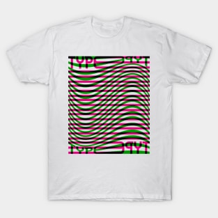 Type Wave (Magenta Green Black) T-Shirt